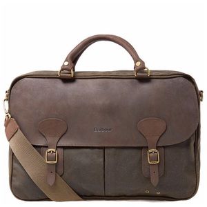 BARBOUR WAX LEATHER BRIEFCASE
